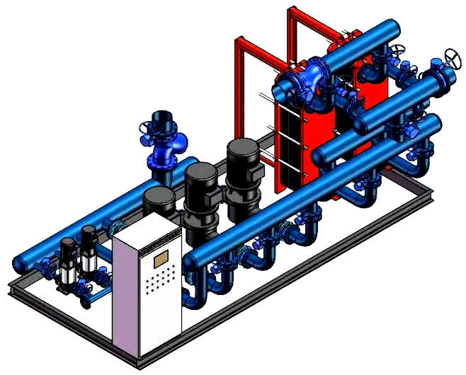 換熱機(jī)組立體示意圖